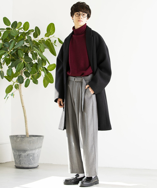 WEGO(ウィゴー)の「WEGO/起毛ストレッチワイドスラックス(スラックス・メンズ・ブラック/グレー・SMALL/MEDIUM/LARGE)」の7枚目の写真