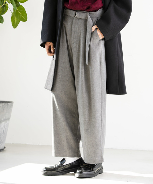 WEGO(ウィゴー)の「WEGO/起毛ストレッチワイドスラックス(スラックス・メンズ・ブラック/グレー・SMALL/MEDIUM/LARGE)」の5枚目の写真