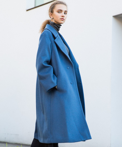 city(シティ)の「【CITY】SUPER140'S WOOL MELTON ROBE COAT(チェスターコート・レディース・ベージュ/グレー/ブルー・1/0)」の3枚目の写真
