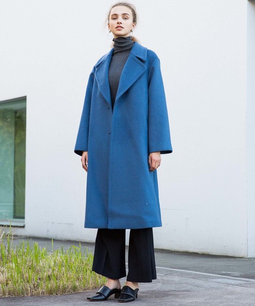 city(シティ)の「【CITY】SUPER140'S WOOL MELTON ROBE COAT(チェスターコート・レディース・ベージュ/グレー/ブルー・1/0)」の20枚目の写真