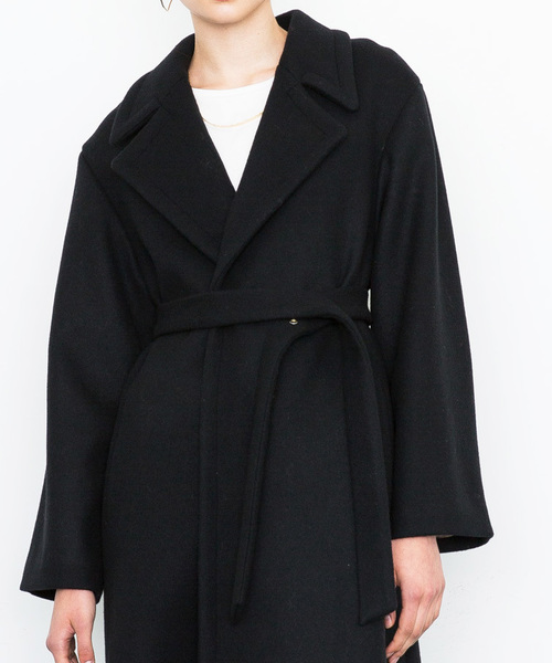 city(シティ)の「【CITY】SUPER140'S WOOL MELTON ROBE COAT(チェスターコート・レディース・ベージュ/グレー/ブルー・1/0)」の5枚目の写真