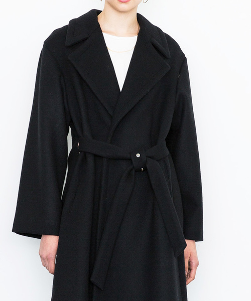 city(シティ)の「【CITY】SUPER140'S WOOL MELTON ROBE COAT(チェスターコート・レディース・ベージュ/グレー/ブルー・1/0)」の15枚目の写真