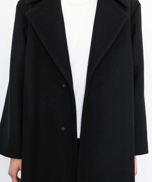city(シティ)の「【CITY】SUPER140'S WOOL MELTON ROBE COAT(チェスターコート・レディース・ベージュ/グレー/ブルー・1/0)」の10枚目の写真