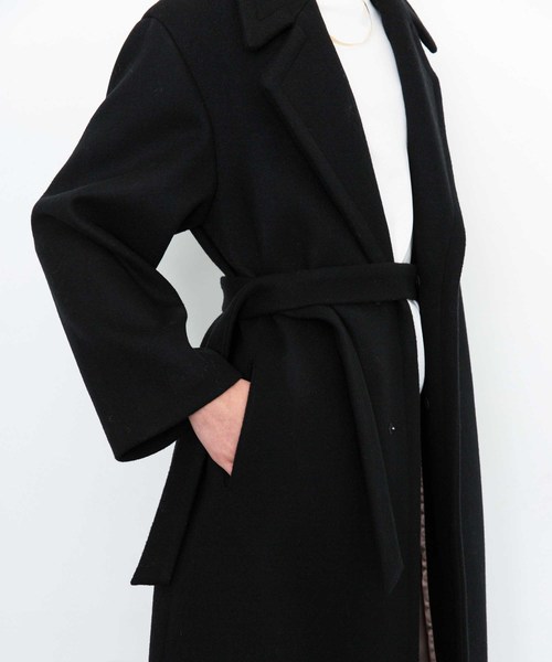 city(シティ)の「【CITY】SUPER140'S WOOL MELTON ROBE COAT(チェスターコート・レディース・ベージュ/グレー/ブルー・1/0)」の18枚目の写真