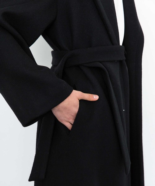 city(シティ)の「【CITY】SUPER140'S WOOL MELTON ROBE COAT(チェスターコート・レディース・ベージュ/グレー/ブルー・1/0)」の8枚目の写真