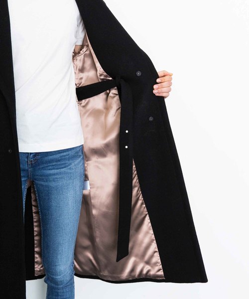 city(シティ)の「【CITY】SUPER140'S WOOL MELTON ROBE COAT(チェスターコート・レディース・ベージュ/グレー/ブルー・1/0)」の16枚目の写真