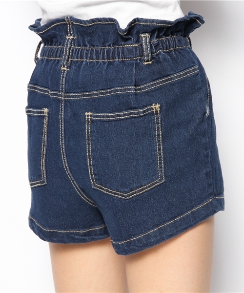 WEGO（ウィゴー）の「WEGO/デニムハイウエストショートパンツ（デニムパンツ・レディース・インディゴブルー/ライトインディゴブルー・FREE）」の6枚目の写真