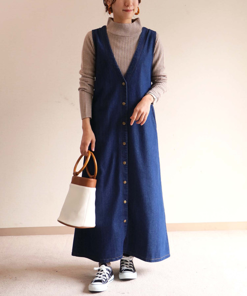 セール Hercloset バックリボンワンウォッシュコットンデニムワンピース ワンピース Her Closet ハークローゼット のファッション通販 Zozotown