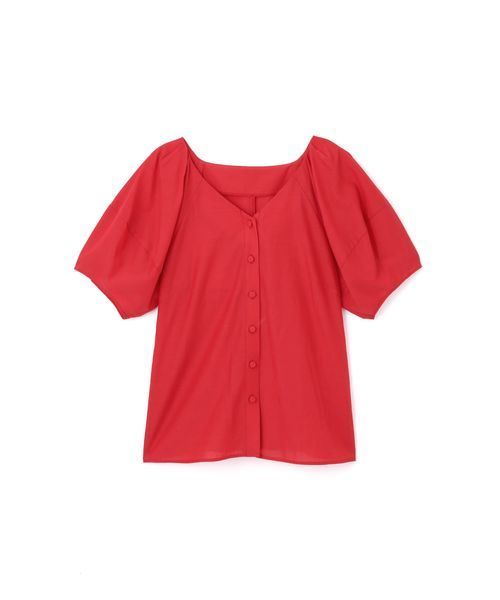 NATURAL BEAUTY BASIC（ナチュラルビューティーベーシック）の「【CanCam 5月号掲載】手洗い可能/キュプラ混フロントボタンブラウス（シャツ/ブラウス・レディース・ブラック/レッド/オフホワイト・SMALL/MEDIUM）」の12枚目の写真