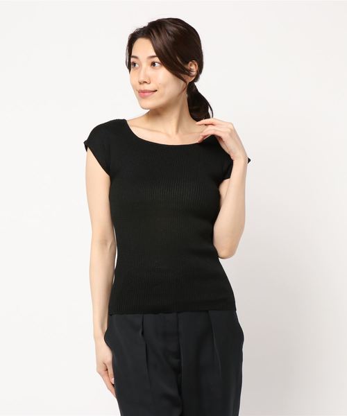 KOBE LETTUCE（コウベレタス）の「［袖フリル/2WAY/バッククロス］選べる3Typeサマーリブニットトップス（ニット/セーター・レディース・オフホワイト/レモンイエロー/グリーン/レッド/グレイッシュベージュ/ブラック/ホワイト系その他/イエロー系その他/グリーン系その他/レッド系その他/ベージュ系その他/ブラック系その他/ホワイト系その他2/イエロー系その他2/グリーン系その他2/レッド系その他2/ベージュ系その他2/ブラック系その他2・FREE）」の21枚目の写真