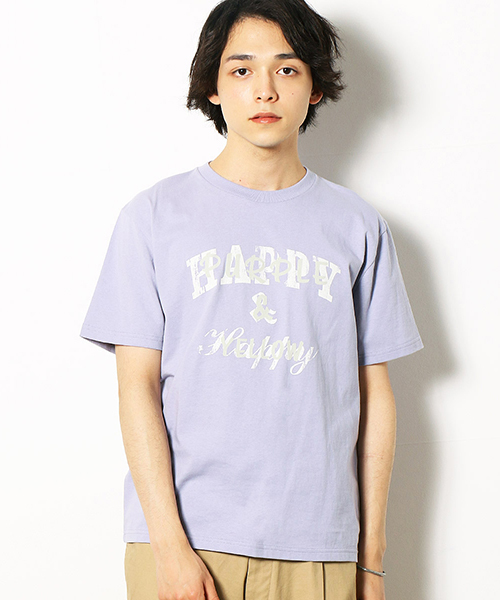 Purple&Yellow（パープルアンドイエロー）の「半袖 ロゴ Tシャツ（Tシャツ/カットソー・メンズ・アイボリー/ライトピンク/ネイビー/ライラック・SMALL/X-LARGE/MEDIUM/X-SMALL/LARGE）」の5枚目の写真