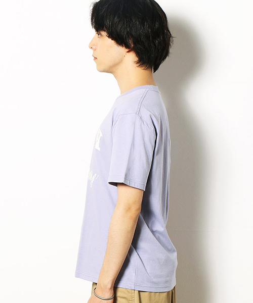Purple&Yellow（パープルアンドイエロー）の「半袖 ロゴ Tシャツ（Tシャツ/カットソー・メンズ・アイボリー/ライトピンク/ネイビー/ライラック・SMALL/X-LARGE/MEDIUM/X-SMALL/LARGE）」の6枚目の写真