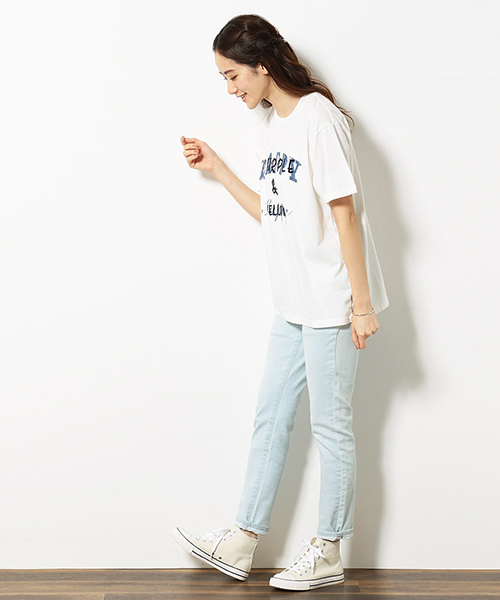 Purple&Yellow（パープルアンドイエロー）の「半袖 ロゴ Tシャツ（Tシャツ/カットソー・メンズ・アイボリー/ライトピンク/ネイビー/ライラック・SMALL/X-LARGE/MEDIUM/X-SMALL/LARGE）」の14枚目の写真