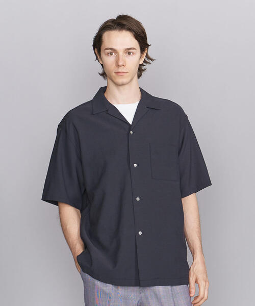 BEAUTY&YOUTH UNITED ARROWS(ビューティーアンドユースユナイテッドアローズ)の「BY ハイツイスト オープンカラー ワイドフォルムシャツ(シャツ/ブラウス・メンズ・ネイビー/オリーブ/マスタード・SMALL/MEDIUM/LARGE/X-LARGE)」の3枚目の写真