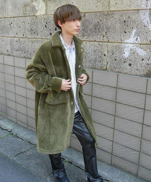 SUPERTHANKS(スーパーサンクス)の「ボアビックシャツコート(その他アウター・メンズ・サックスブルー/ベージュ/カーキ/ブラック・MEDIUM/LARGE/SMALL)」の3枚目の写真