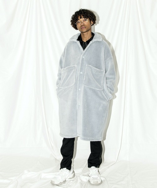 SUPERTHANKS(スーパーサンクス)の「ボアビックシャツコート(その他アウター・メンズ・サックスブルー/ベージュ/カーキ/ブラック・MEDIUM/LARGE/SMALL)」の4枚目の写真