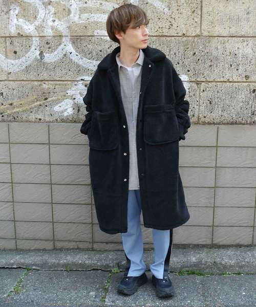 SUPERTHANKS(スーパーサンクス)の「ボアビックシャツコート(その他アウター・メンズ・サックスブルー/ベージュ/カーキ/ブラック・MEDIUM/LARGE/SMALL)」の2枚目の写真