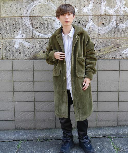 SUPERTHANKS(スーパーサンクス)の「ボアビックシャツコート(その他アウター・メンズ・サックスブルー/ベージュ/カーキ/ブラック・MEDIUM/LARGE/SMALL)」の6枚目の写真