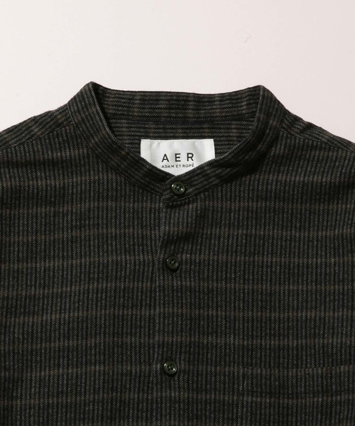 ADAM ET ROPE'（アダムエロペ）の「クラシックチェック バンドカラーシャツ（シャツ/ブラウス・メンズ・ダークブラウン/イエロー/スミクロ・LL/M/L）」の11枚目の写真