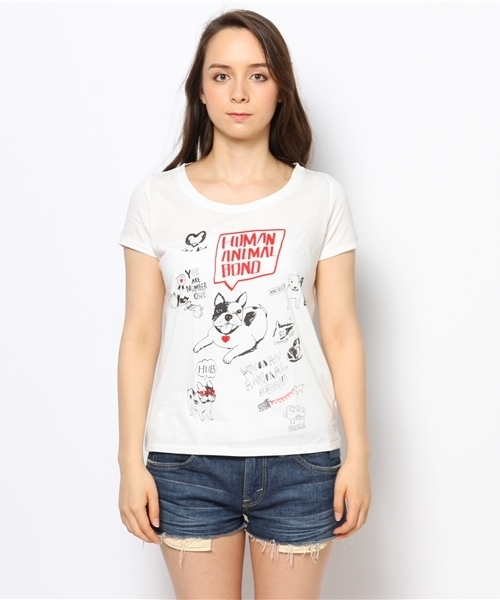 OUTLET(アウトレット)の「【Ciaopanic】ANIMALTシャツ(Tシャツ/カットソー・レディース・グレー/ホワイト・FREE)」の3枚目の写真