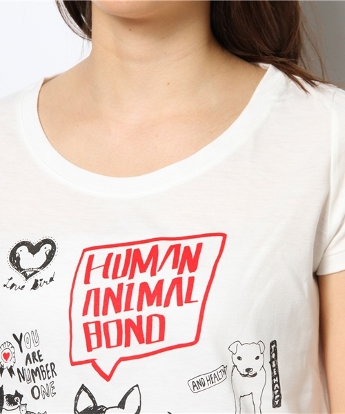OUTLET(アウトレット)の「【Ciaopanic】ANIMALTシャツ(Tシャツ/カットソー・レディース・グレー/ホワイト・FREE)」の6枚目の写真