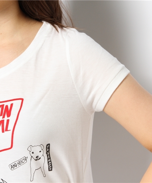 OUTLET(アウトレット)の「【Ciaopanic】ANIMALTシャツ(Tシャツ/カットソー・レディース・グレー/ホワイト・FREE)」の8枚目の写真
