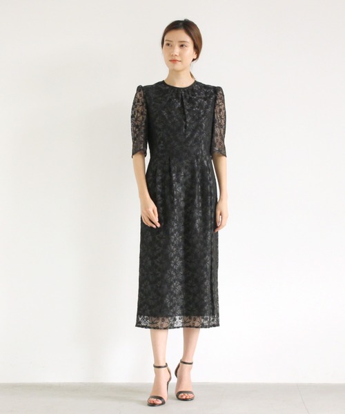 kaene（カエン）の「ラメギャザースリーブワンピース（ドレス）」 - WEAR