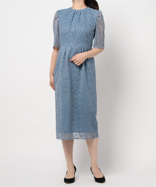本日限定価格 kaene ラメギャザースリーブワンピース kaene（カエン）の「ラメギャザースリーブワンピース（ドレス）」 - WEAR
