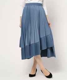 アコーディオンプリーツ アシンメトリーフレアスカート