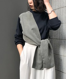 &g'aime | 【&g'aime】異素材タイデザインプルオーバー(Tシャツ/カットソー)