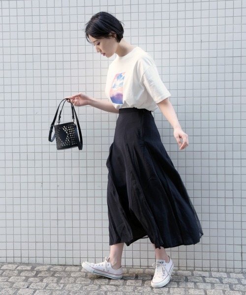 PAGEBOY（ページボーイ）の「シアーワッシャーキリカエスカート（スカート・レディース・ブラック/ブルー/ベージュ・FREE）」の21枚目の写真