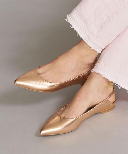 BEAUTY&YOUTH UNITED ARROWS（ビューティーアンドユースユナイテッドアローズ）の「＜BEVERLY＞レザーメタリックフラットシューズ ο（ドレスシューズ・レディース・ライトピンク/ダークグレー・36h/37h/36/37）」の9枚目の写真