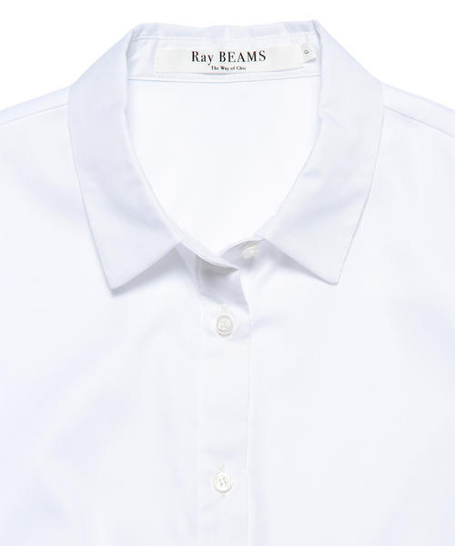 Ray BEAMS(レイビームス)の「Ray BEAMS / Aライン ピンオックス シャツワンピース(シャツワンピース・レディース・ホワイト/サックスブルー・0/1)」の21枚目の写真