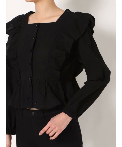 dazzlin(ダズリン)の「ラッフルフリルブラウス(シャツ/ブラウス・レディース・ブラック/ベージュ/オフホワイト・FREE)」の15枚目の写真