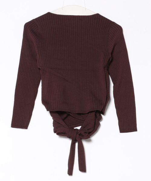 12Twelve Agenda（トゥエルブ　アジェンダ）の「カシュクールバックリボンニットプルオーバー（ニット/セーター・レディース・チャコールグレー/ブラウン/グレイッシュベージュ・M）」の4枚目の写真