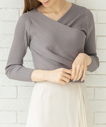カシュクールバックリボンニットプルオーバー