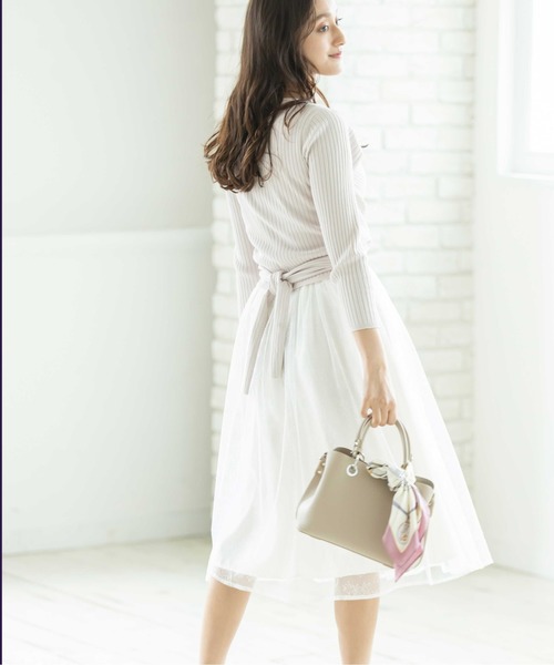 12Twelve Agenda（トゥエルブ　アジェンダ）の「カシュクールバックリボンニットプルオーバー（ニット/セーター・レディース・チャコールグレー/ブラウン/グレイッシュベージュ・M）」の11枚目の写真