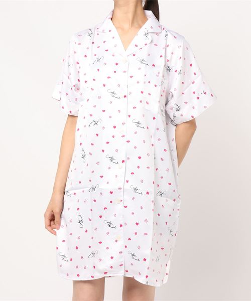 Cookie Brunch リップ柄 サテン半袖シャツワンピース ルームワンピース Cookie Brunch クッキーブランチ のファッション通販 Zozotown