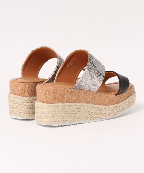 KOBE LETTUCE（コウベレタス）の「バイカラー異素材ジュートサンダル（サンダル・レディース・キャメル/ゴールド/ホワイト/ブラック・S/L/LL/M）」の5枚目の写真