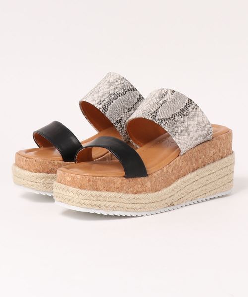 KOBE LETTUCE（コウベレタス）の「バイカラー異素材ジュートサンダル（サンダル・レディース・キャメル/ゴールド/ホワイト/ブラック・S/L/LL/M）」の15枚目の写真