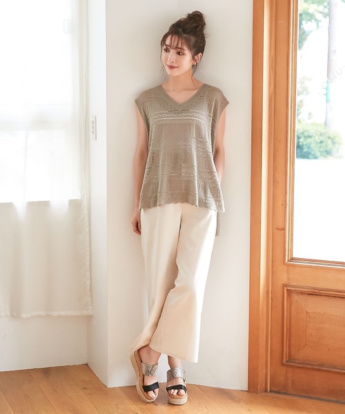 KOBE LETTUCE（コウベレタス）の「バイカラー異素材ジュートサンダル（サンダル・レディース・キャメル/ゴールド/ホワイト/ブラック・S/L/LL/M）」の8枚目の写真