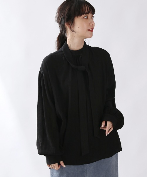 LOWRYS FARM（ローリーズファーム）の「３ＷＡＹボウタイブラウス　895050（シャツ/ブラウス・レディース・ホワイト/ブラック/ベージュ/ブルー・FREE）」の5枚目の写真