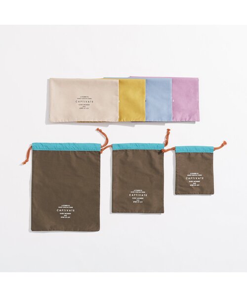 BREEZE（ブリーズ）の「■巾着（中）（ポーチ・キッズ・ブラウン/ライム/ベージュ/サックスブルー/パープル・FREE）」の6枚目の写真