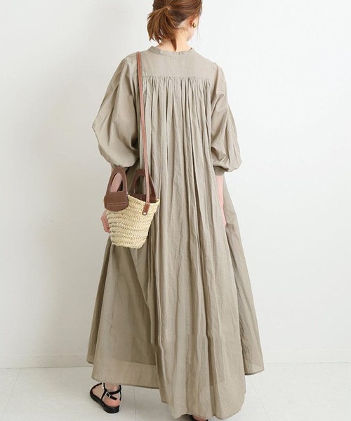 DAY CLOSET(デイ クローゼット)の「レディース 羽織れる2WAYパフスリーブナチュラルフレアシャツワンピ(ワンピース・レディース・グレイッシュベージュ/ブルー/オレンジ系その他/ライトベージュ/ブラック/ブラウン・ONE SIZE)」の13枚目の写真