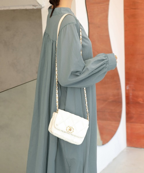 DAY CLOSET(デイ クローゼット)の「レディース 羽織れる2WAYパフスリーブナチュラルフレアシャツワンピ(ワンピース・レディース・グレイッシュベージュ/ブルー/オレンジ系その他/ライトベージュ/ブラック/ブラウン・ONE SIZE)」の21枚目の写真
