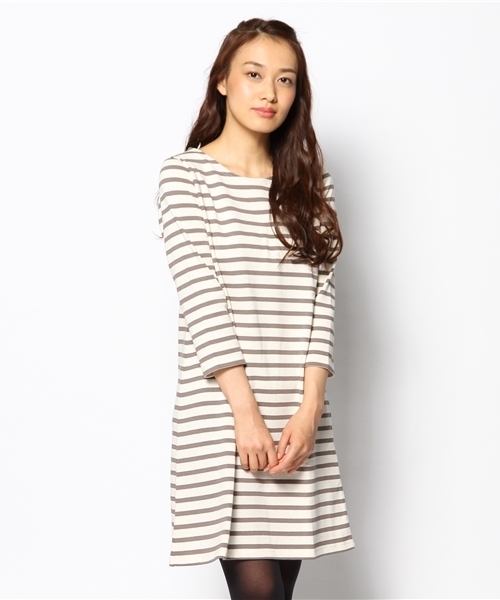 BEAMS LIGHTS Women's(ビームスライツ ウィメンズ)の「BEAMS LIGHTS× CHANTECLAIR / ボーダーワンピース(ワンピース・レディース・ネイビー/ブラウン系その他・36/38)」の1枚目の写真