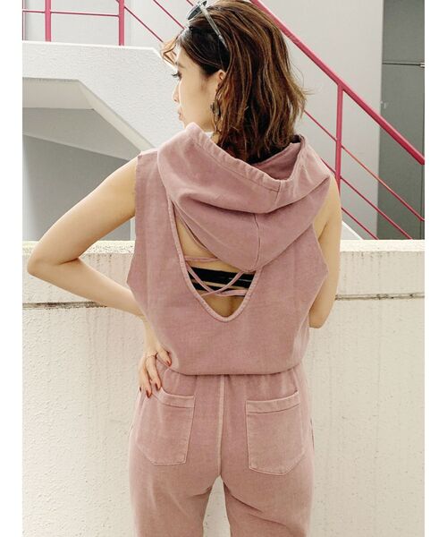 GYDA(ジェイダ)の「【セットアップ着用可】バックレースアップvintageパーカーTOPS(パーカー・レディース・ブラック/ピンク/カーキ・FREE)」の20枚目の写真