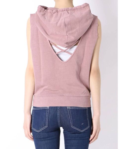 GYDA(ジェイダ)の「【セットアップ着用可】バックレースアップvintageパーカーTOPS(パーカー・レディース・ブラック/ピンク/カーキ・FREE)」の7枚目の写真