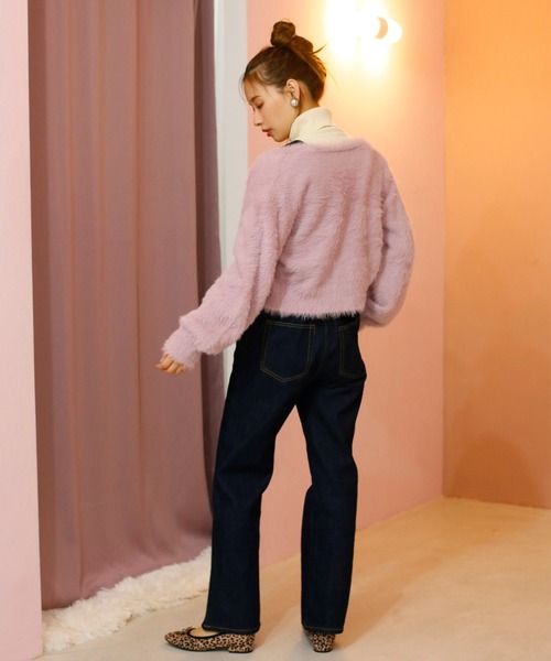 one after another NICE CLAUP（ワンアフターアナザーナイスクラップ）の「デニムサロペット（サロペット/オーバーオール・レディース・アイボリー/ブラック/ネイビー/パープル・FREE）」の6枚目の写真