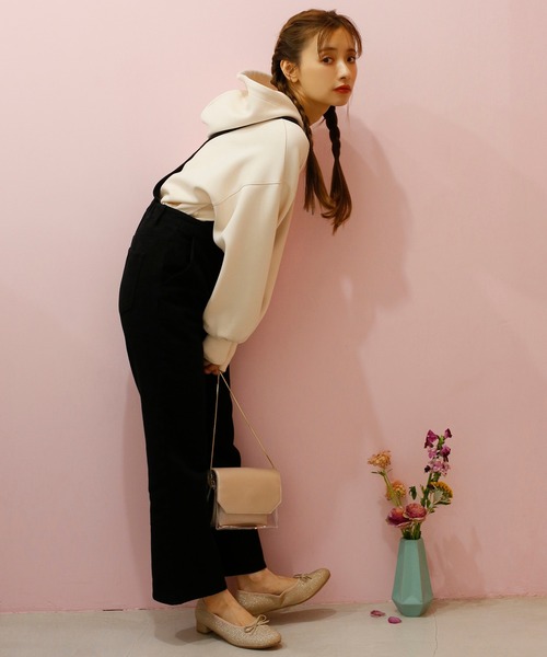 one after another NICE CLAUP（ワンアフターアナザーナイスクラップ）の「デニムサロペット（サロペット/オーバーオール・レディース・アイボリー/ブラック/ネイビー/パープル・FREE）」の8枚目の写真